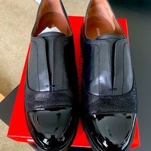 Donald J. Pliner Black Patent & Leather Slip-On Loafers
